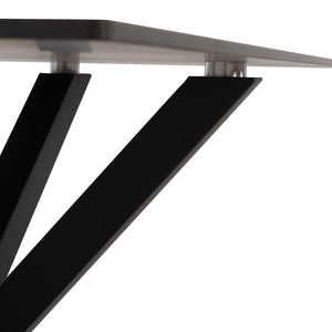 ΤΡΑΠΕΖΙ ΤΡΑΠΕΖΑΡΙΑΣ SYNTEC HM9308.01 SINTERED STONE ΜΑΥΡΟ ΜΕΤΑΛΛΙΚΑ ΠΟΔΙΑ 160x90x75Y εκ. - Pakobazaar