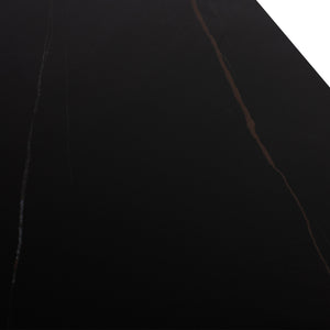 ΤΡΑΠΕΖΙ ΤΡΑΠΕΖΑΡΙΑΣ SYNTEC HM9308.01 SINTERED STONE ΜΑΥΡΟ ΜΕΤΑΛΛΙΚΑ ΠΟΔΙΑ 160x90x75Y εκ. - Pakobazaar
