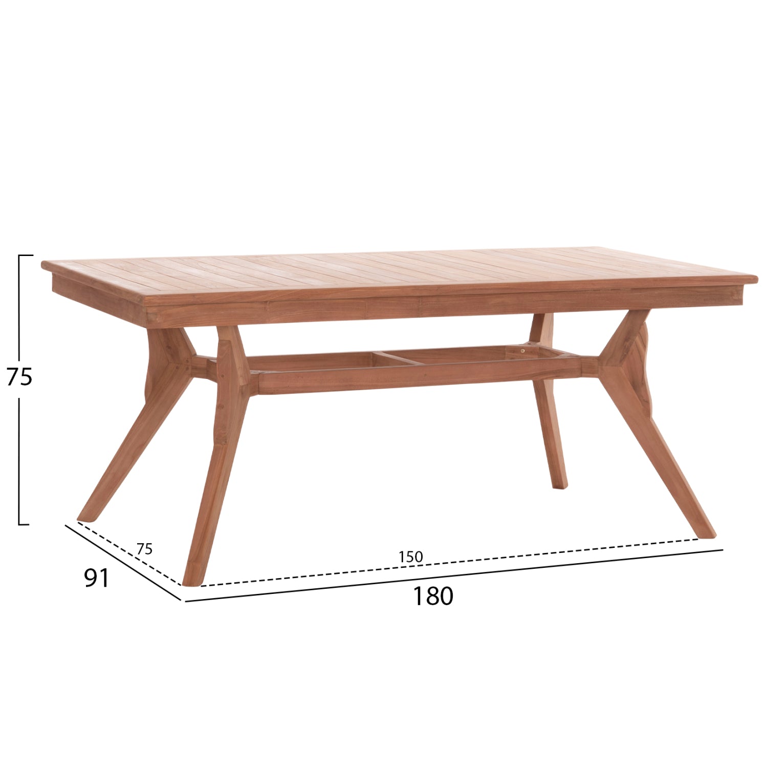 ΤΡΑΠΕΖΙ ΤΡΑΠΕΖΑΡΙΑΣ WONDER HM18116 ΞΥΛΟ TEAK--ΦΥΣΙΚΟ 180x91x75Υεκ. - Pakobazaar