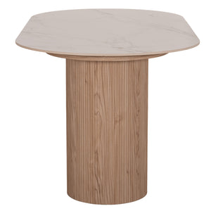 ΤΡΑΠΕΖΙ ΤΡΑΠΕΖΑΡΙΑΣ MELLOW HM18416 MDF ΠΟΔΙΑ ΣΕ ΦΥΣΙΚΟ--ΚΕΡΑΜΙΚΟ TOP 180x90x76Υεκ.
