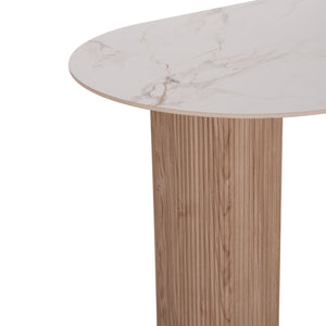 ΤΡΑΠΕΖΙ ΤΡΑΠΕΖΑΡΙΑΣ MELLOW HM18416 MDF ΠΟΔΙΑ ΣΕ ΦΥΣΙΚΟ--ΚΕΡΑΜΙΚΟ TOP 180x90x76Υεκ.