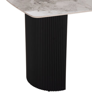 ΤΡΑΠΕΖΙ ΤΡΑΠΕΖΑΡΙΑΣ MINAO HM18418 MDF ΠΟΔΙΑ ΣΕ ΣΚΟΥΡΟ ΓΚΡΙ--ΚΕΡΑΜΙΚΟ TOP 160x90x75Υεκ