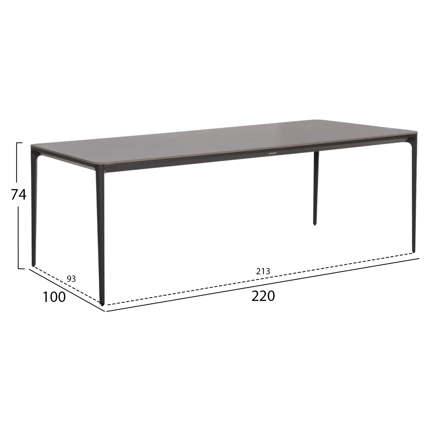 ΤΡΑΠΕΖΙ ΤΡΑΠΕΖΑΡΙΑΣ STAD HM6558.01 ΓΚΡΙ ΑΛΟΥΜΙΝΙΟ & SINTERED STONE TOP 220x100x74Υεκ - Pakobazaar