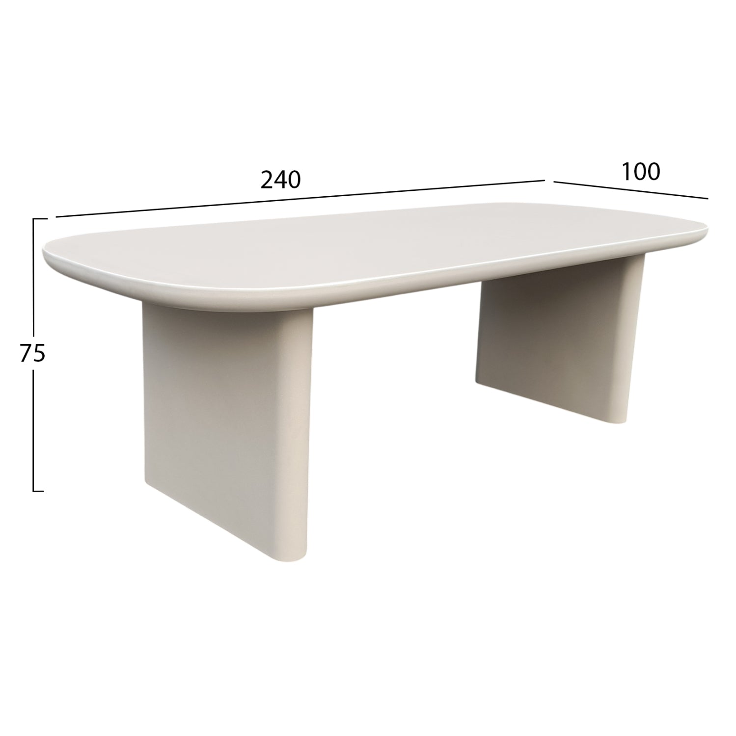 ΤΡΑΠΕΖΙ ΤΡΑΠΕΖΑΡΙΑΣ AZAMI HM6600.02 ΜΠΕΖ FIBER CEMENT 240x100x75Υεκ. - Pakobazaar