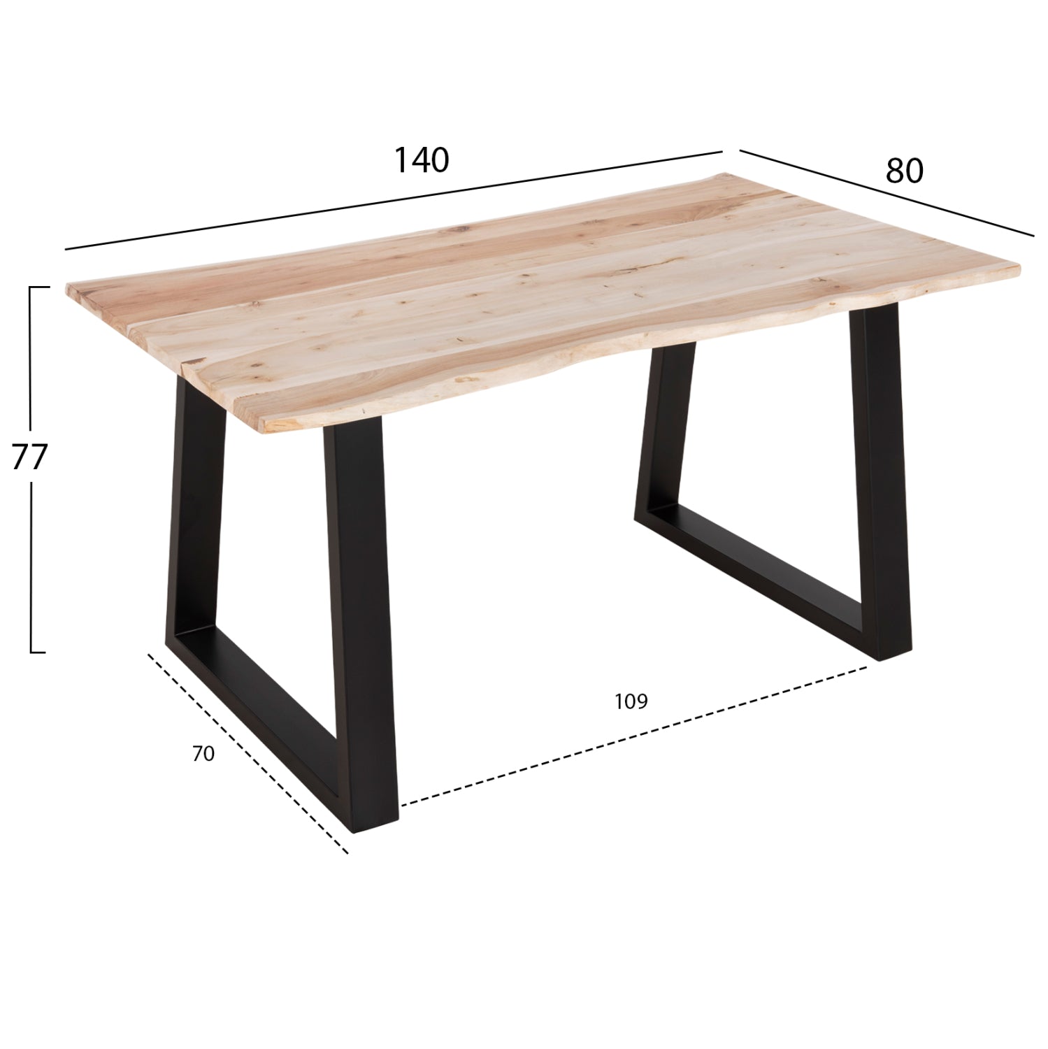 ΤΡΑΠΕΖΙ ΤΡΑΠΕΖΑΡΙΑΣ MONTANA SLIM HM8163.21 ΞΥΛΟ ΑΚΑΚΙΑΣ ΣΕ ΑΝΟΙΧΤΟ ΦΥΣΙΚΟ 140x80x77Υεκ - Pakobazaar