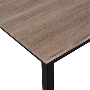 ΤΡΑΠΕΖΙ ΤΡΑΠΕΖΑΡΙΑΣ PANYA HM8332, 110X70Χ76 SONOMA, ΜΑΥΡΑ ΠΟΔΙΑ - Pakobazaar