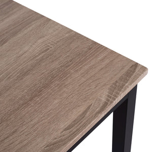 ΤΡΑΠΕΖΙ ΤΡΑΠΕΖΑΡΙΑΣ PANYA HM8332, 110X70Χ76 SONOMA, ΜΑΥΡΑ ΠΟΔΙΑ - Pakobazaar