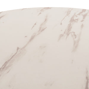 ΤΡΑΠΕΖΙ ΤΡΑΠΕΖΑΡΙΑΣ ROLLO HM9421.11 ΣΤΡΟΓΓΥΛΟ WHITE MARBLE Φ90x74Υεκ. - Pakobazaar