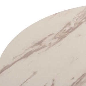 ΤΡΑΠΕΖΙ ΤΡΑΠΕΖΑΡΙΑΣ ROLLO HM9421.11 ΣΤΡΟΓΓΥΛΟ WHITE MARBLE Φ90x74Υεκ. - Pakobazaar