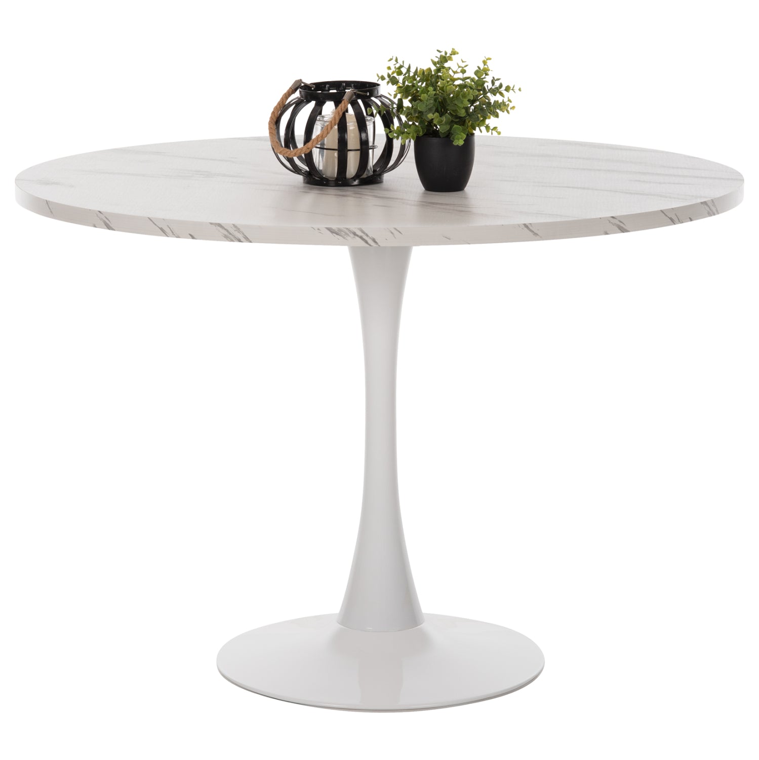 ΤΡΑΠΕΖΙ ΤΡΑΠΕΖΑΡΙΑΣ ROLLO HM9422.11 ΣΤΡΟΓΓΥΛΟ WHITE MARBLE Φ120x74Yεκ. - Pakobazaar