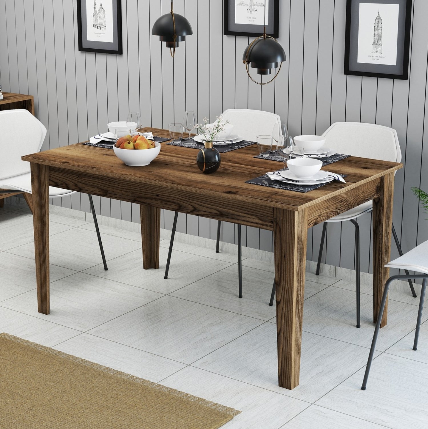 ΤΡΑΠΕΖΙ ΤΡΑΠΕΖΑΡΙΑΣ STANDARD HM9507.04 ΜΕΛΑΜΙΝΗ ΚΑΡΥΔΙ ME ΑΠΟΘHK.ΧΩΡΟ 145x88x75Yεκ. - Pakobazaar
