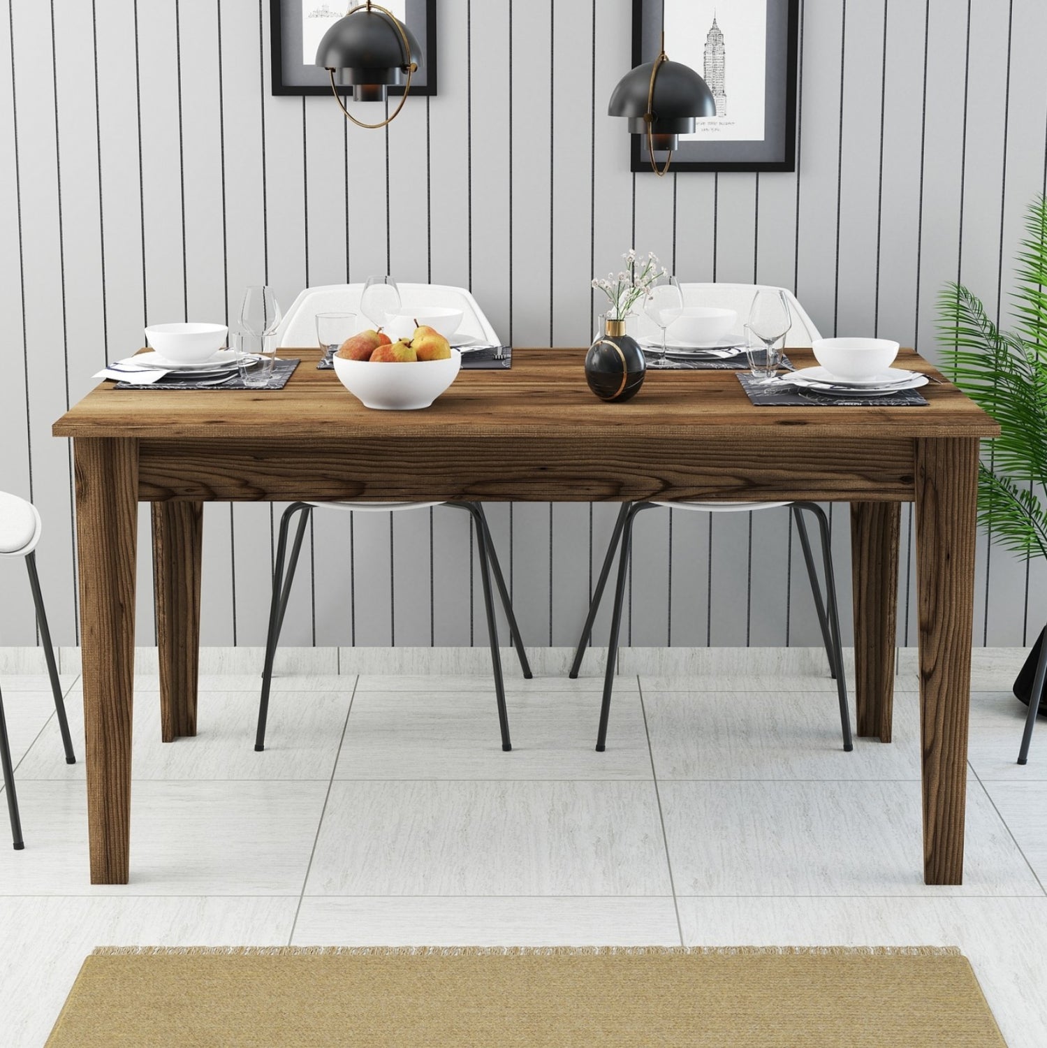 ΤΡΑΠΕΖΙ ΤΡΑΠΕΖΑΡΙΑΣ STANDARD HM9507.04 ΜΕΛΑΜΙΝΗ ΚΑΡΥΔΙ ME ΑΠΟΘHK.ΧΩΡΟ 145x88x75Yεκ. - Pakobazaar