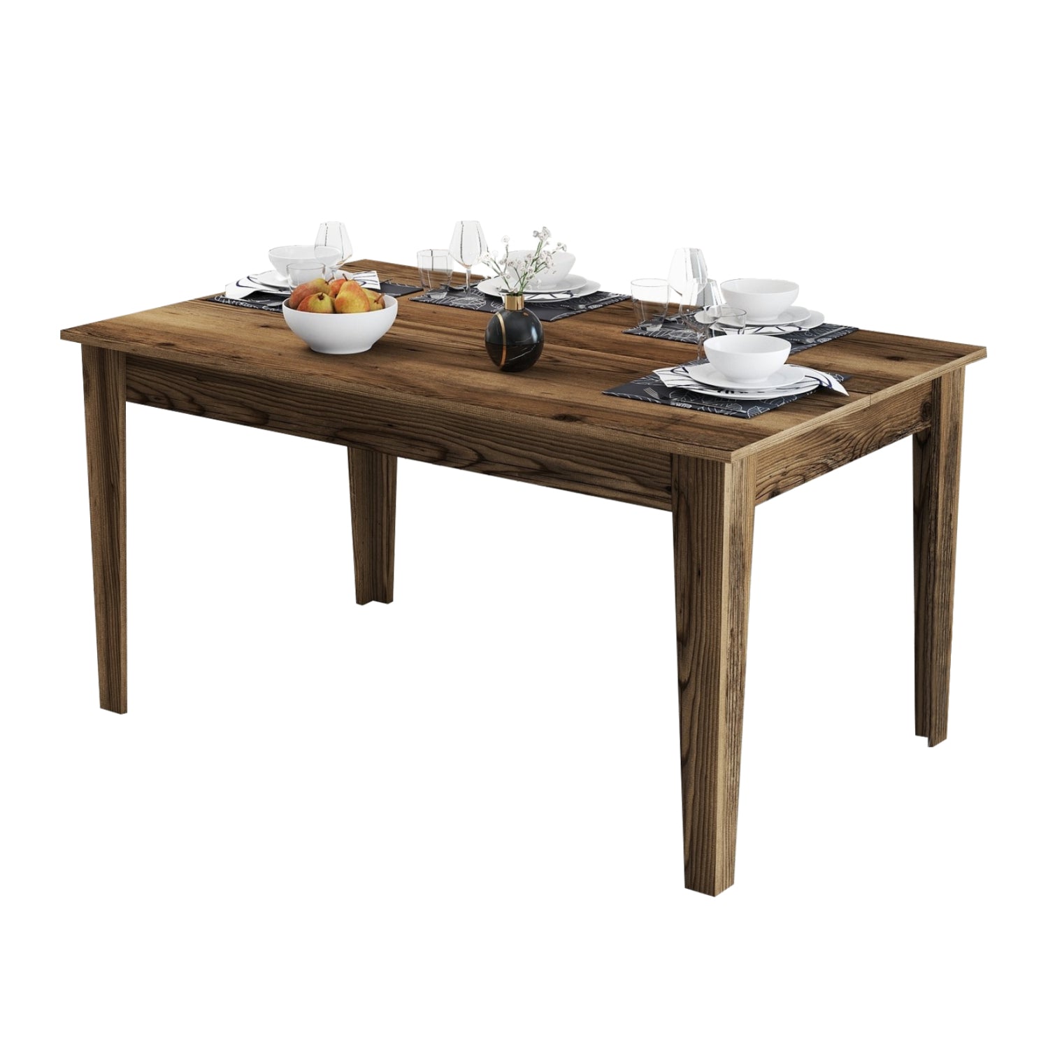 ΤΡΑΠΕΖΙ ΤΡΑΠΕΖΑΡΙΑΣ STANDARD HM9507.04 ΜΕΛΑΜΙΝΗ ΚΑΡΥΔΙ ME ΑΠΟΘHK.ΧΩΡΟ 145x88x75Yεκ. - Pakobazaar