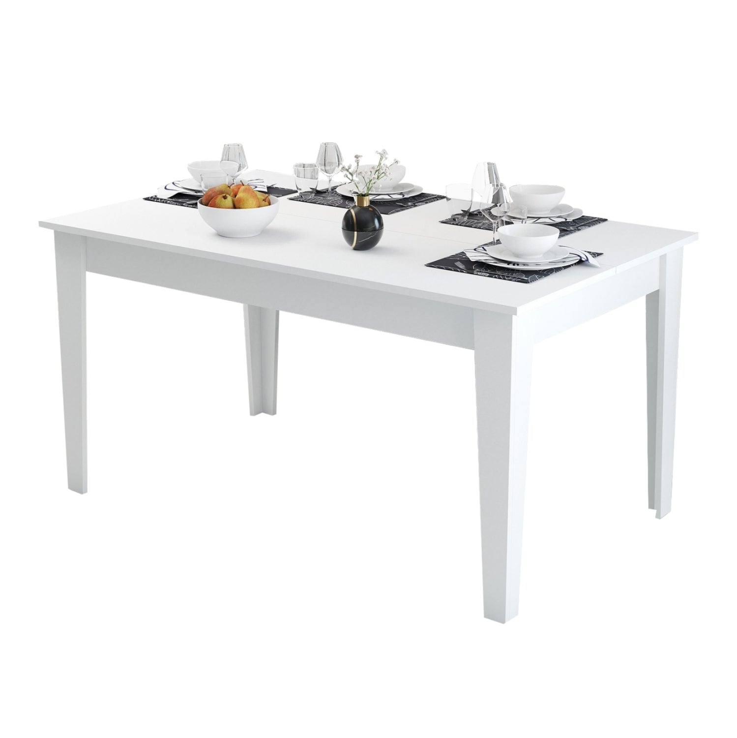 ΤΡΑΠΕΖΙ ΤΡΑΠΕΖΑΡΙΑΣ STANDARD HM9507.06 ΜΕΛΑΜΙΝΗ ΛΕΥΚΗ ΜΕ ΑΠΟΘΗΚ.ΧΩΡΟ 145x88x75Yεκ. - Pakobazaar
