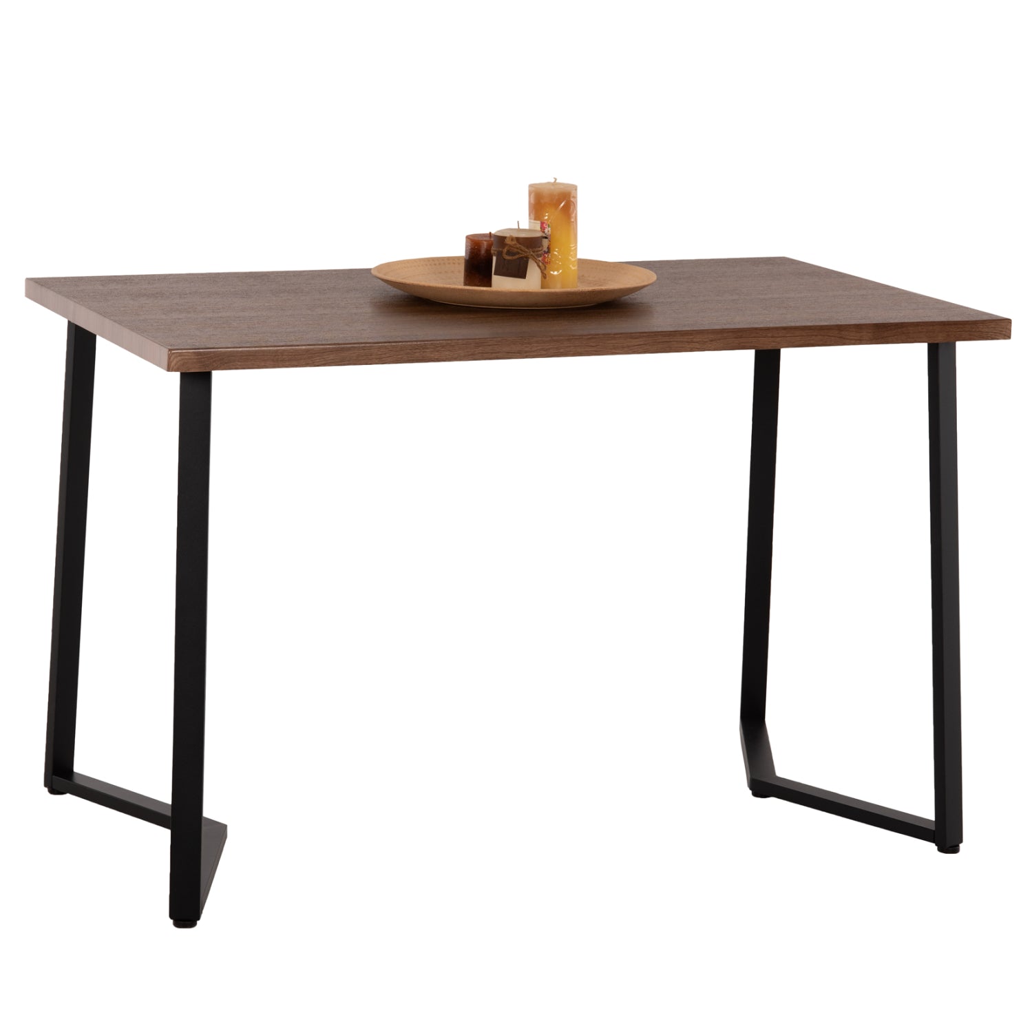 ΤΡΑΠΕΖΙ ΤΡΑΠΕΖΑΡΙΑΣ JAY HM9531 MDF ΚΑΡΥΔΙ-ΜΑΥΡA ΜΕΤΑΛΛΙΚΑ ΠΟΔΙΑ 120x70x76Υεκ. - Pakobazaar