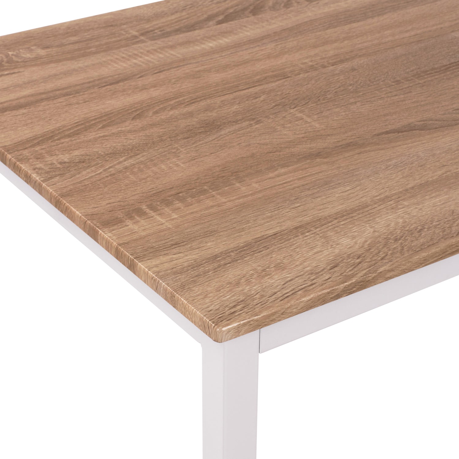 ΤΡΑΠΕΖΙ ΤΡΑΠΕΖΑΡΙΑΣ GOOSE HM9532.02 MDF SONAMA-ΛΕΥΚΟ ΜΕΤΑΛΛΟ 120X80Χ75Yεκ. - Pakobazaar