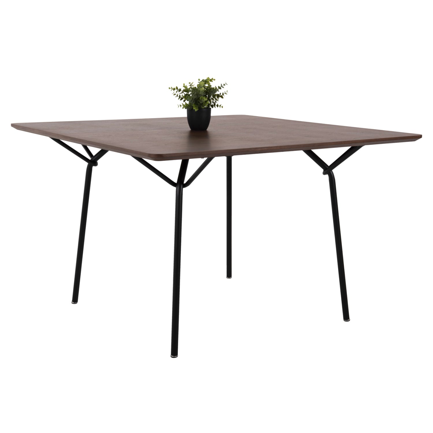 ΤΡΑΠΕΖΙ ΤΡΑΠΕΖΑΡΙΑΣ TRENK HM9614.02 MDF ΜΕ ΚΑΠΛΑΜΑ ΔΡΥΟΣ ΚΑΡΥΔΙ-ΜΑΥΡΟ ΜΕΤΑΛΛΟ 120x120x75Υεκ. - Pakobazaar
