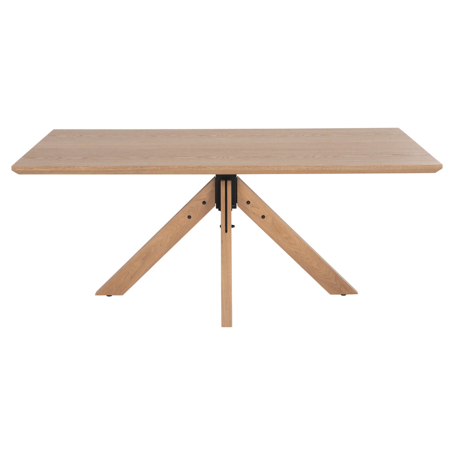ΤΡΑΠΕΖΙ PAOLO HM9853 MDF ΜΕ ΚΑΠΛΑΜΑ ΦΡΑΞΙΝΟΥ-ΠΟΔΙΑ RUBBERWOOD-ΦΥΣΙΚΟ 180x90x75Yεκ - Pakobazaar