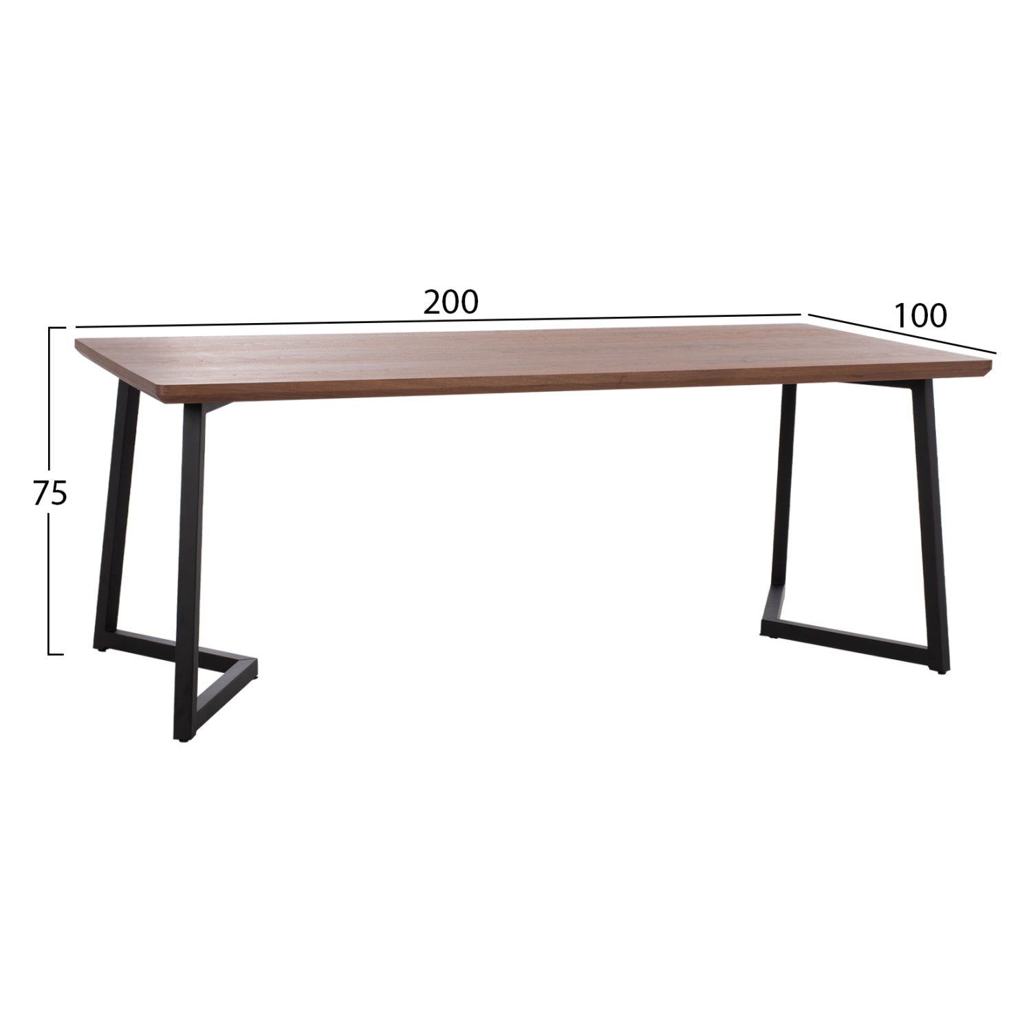 ΤΡΑΠΕΖΙ ΤΡΑΠΕΖΑΡΙΑΣ JAY HM9304.02 ΚΑΠΛΑΜΑΣ ΚΑΡΥΔΙΑΣ ΡΟΥΣΤΙΚ ΣΤΥΛ 200x100x75 εκ. - Pakobazaar