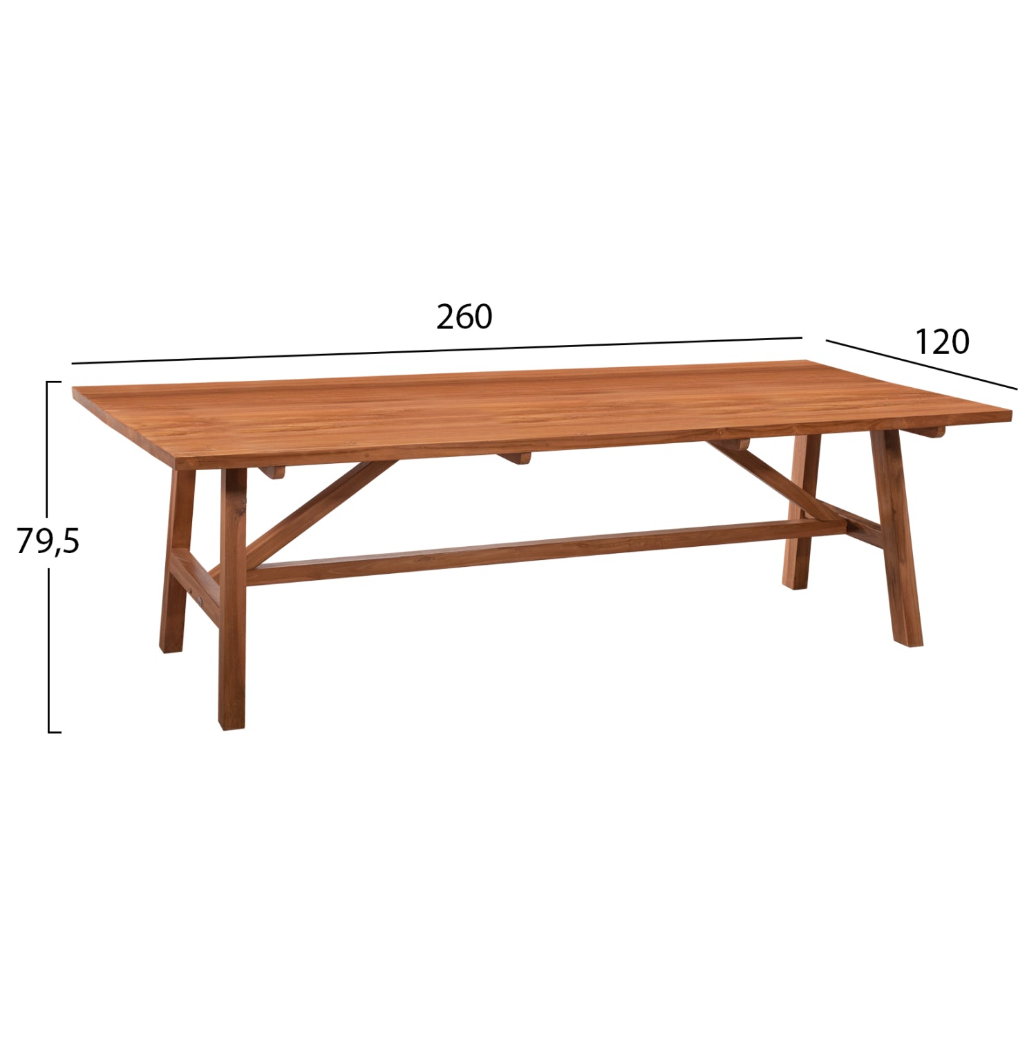 ΤΡΑΠΕΖΙ ΤΡΑΠΕΖΑΡΙΑΣ GROOVE HM9453.01 ΑΠΟ ΞΥΛΟ ΤΕΑΚ ΚΑΡΥΔΙ 260x120x79,5Υ εκ. - Pakobazaar