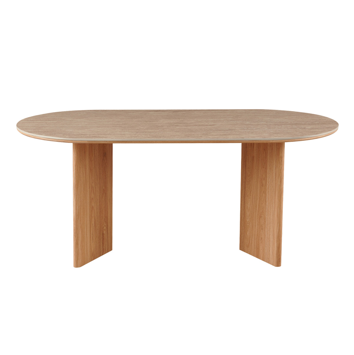 ΤΡΑΠΕΖΙ ΤΡΑΠΕΖΑΡΙΑΣ ΟΒΑΛ METIL HM18467.05 SINTERED STONE TOP--MDF ΠΟΔΙΑ 180x90x75Υεκ - Pakobazaar