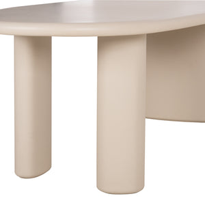 ΤΡΑΠΕΖΙ ΤΡΑΠΕΖΑΡΙΑΣ FIBER CEMENT ΟΒΑΛ VOLPE HM6599.02 ΜΠΕΖ 240x106x75Υεκ - Pakobazaar
