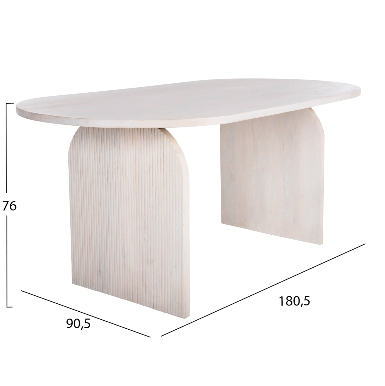 ΤΡΑΠΕΖΙ ΤΡΑΠΕΖΑΡΙΑΣ ΟΒΑΛ ΗΟΝΚΥ HM9690 ΜΑΣΙΦ ΞΥΛΟ MANGO ΣΕ ΛΕΥΚΟ 180,5x90,5x76Υεκ. - Pakobazaar