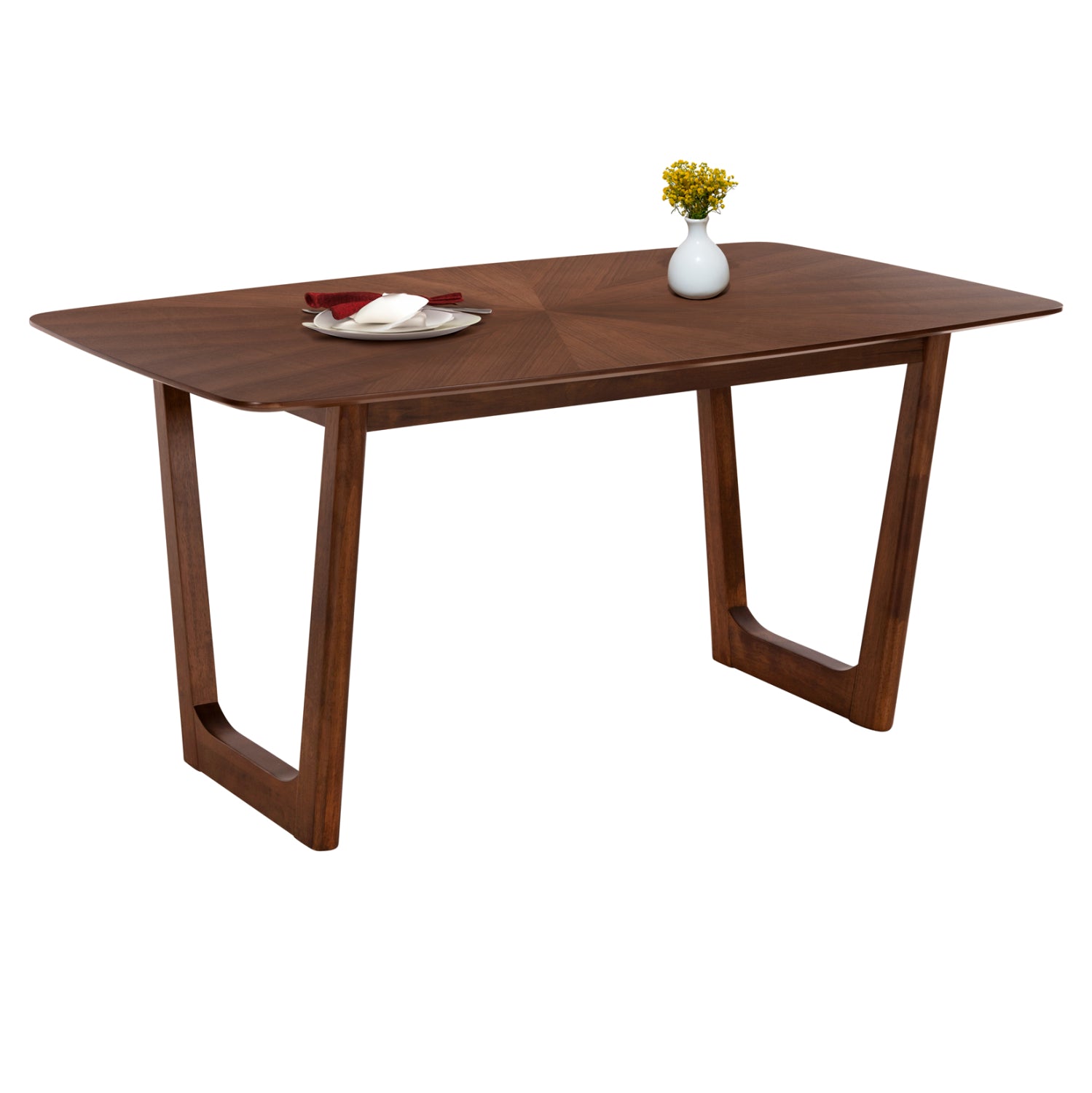 ΤΡΑΠΕΖΙ ΤΡΑΠΕΖΑΡΙΑΣ RINER ΟΡΘΟΓΩΝΙΟ HM9745 MDF ΜΕ ΚΑΠΛΑΜΑ ΚΑΡΥΔΙΑΣ 180x90x76εκ. - Pakobazaar