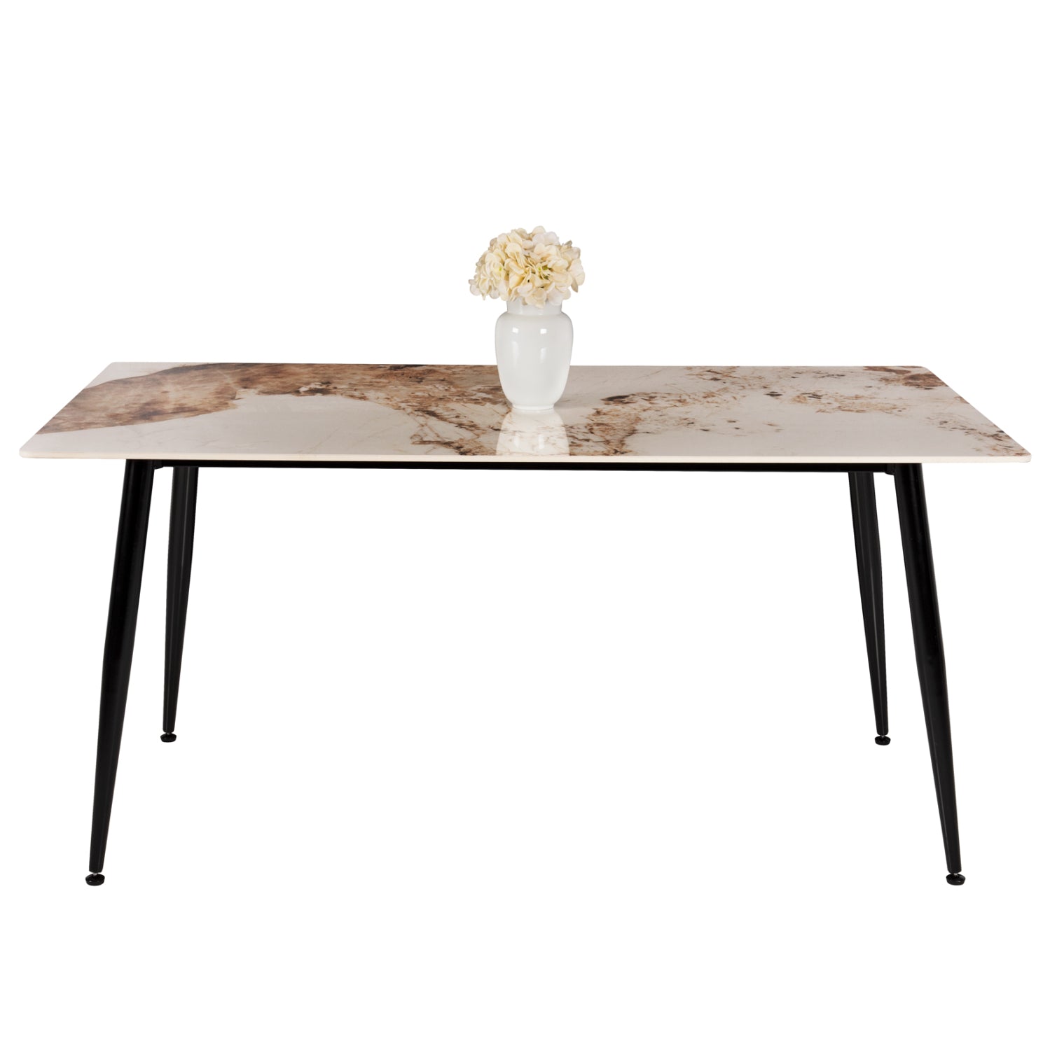 ΤΡΑΠΕΖΙ ΤΡΑΠΕΖΑΡΙΑΣ SINTERED STONE TOM HM8588.03 BROWN-WHITE MARBLE 160x90x76Y εκ. - Pakobazaar