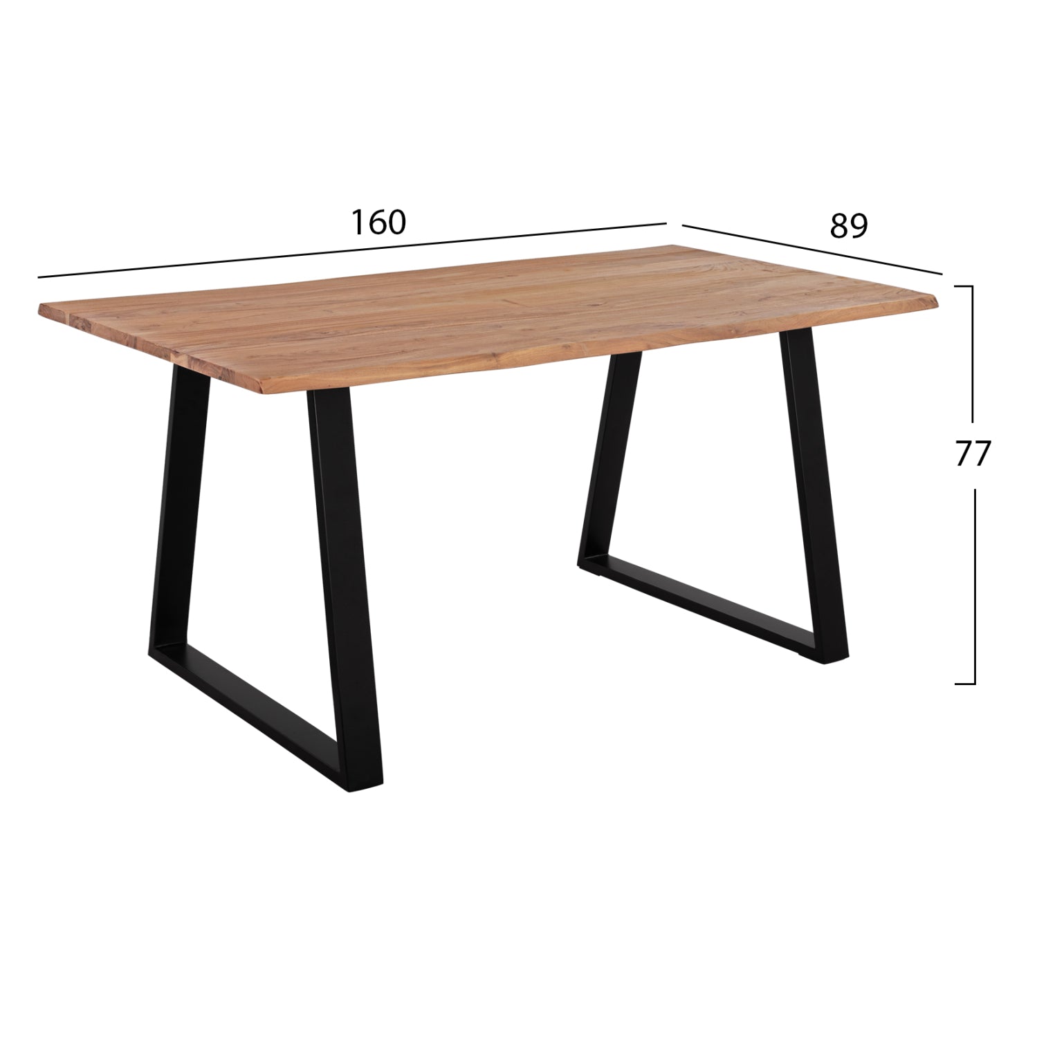 ΤΡΑΠΕΖΙ ΤΡΑΠΕΖΑΡΙΑΣ SOFIA SLIM HM8500.11 ΜΑΣΙΦ ΞΥΛΟ ΑΚΑΚΙΑΣ 160x90x76Υ εκ. - Pakobazaar