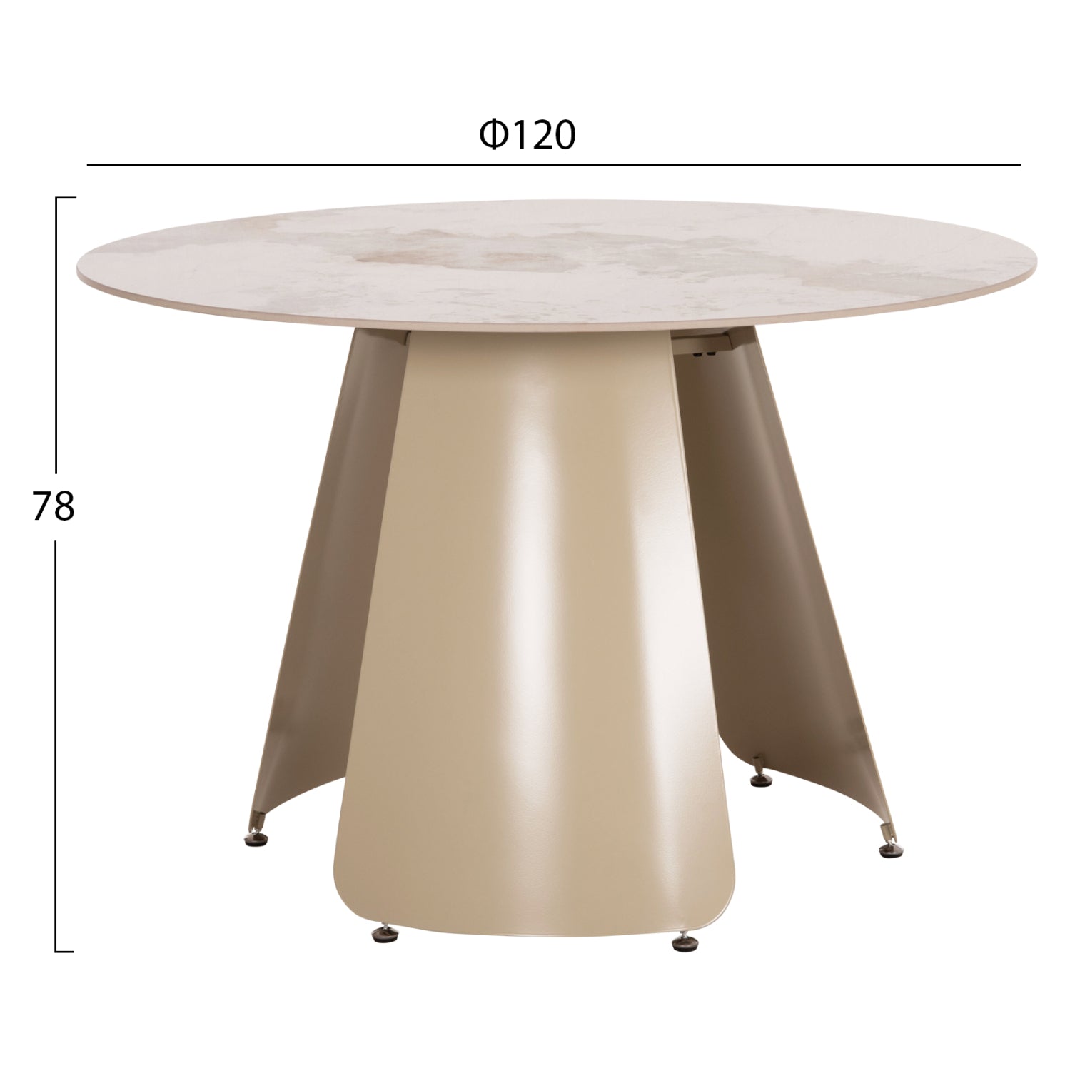 ΤΡΑΠΕΖΙ ΤΡΑΠΕΖΑΡΙΑΣ ΣΤΡΟΓΓΥΛΟ SEDAR HM18326 ΚΕΡΑΜΙΚΟ TOP--ΚΡΕΜ ΜΕΤΑΛ.ΠΟΔΙΑ Φ120x78Υ - Pakobazaar