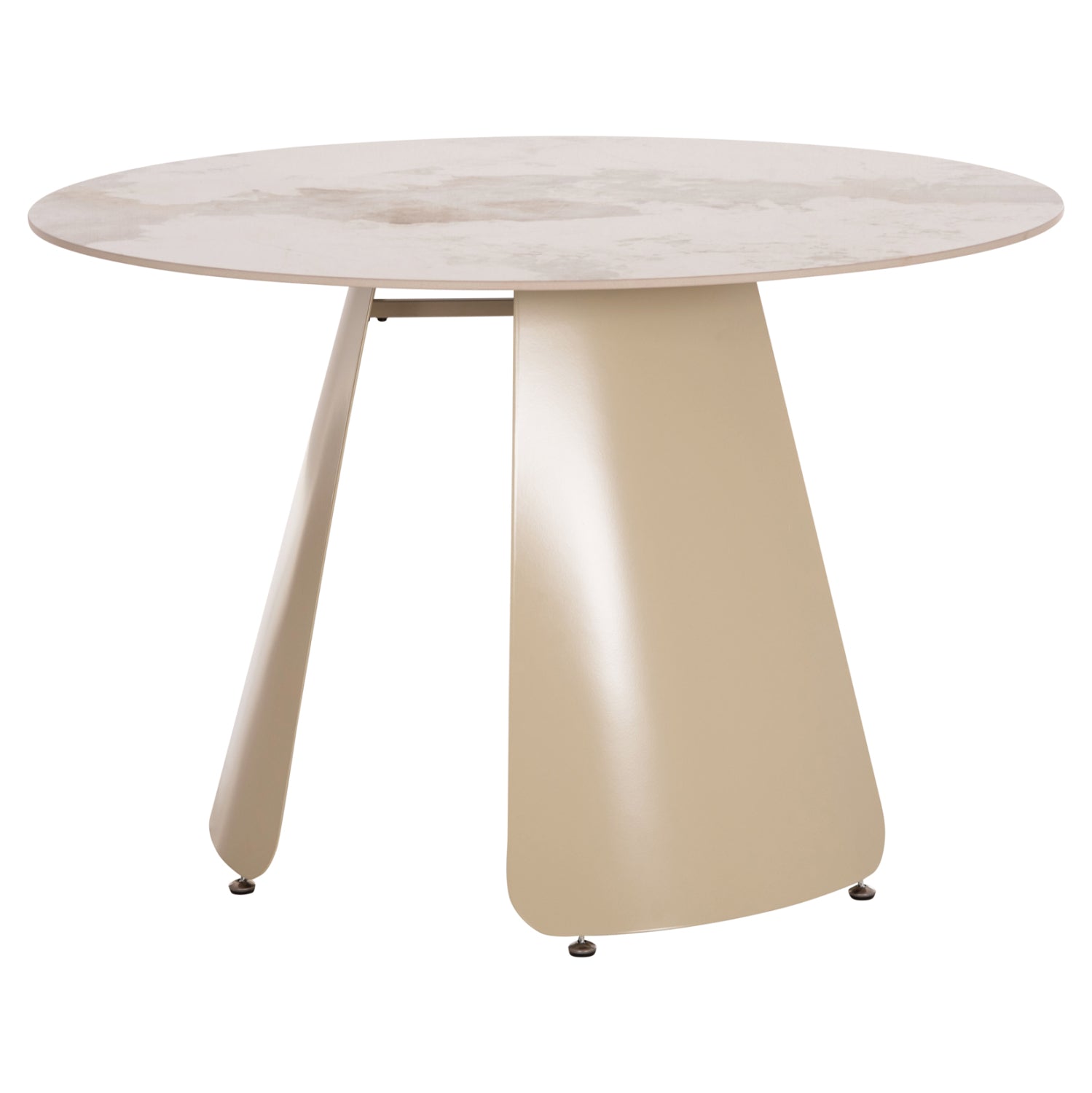 ΤΡΑΠΕΖΙ ΤΡΑΠΕΖΑΡΙΑΣ ΣΤΡΟΓΓΥΛΟ SEDAR HM18326 ΚΕΡΑΜΙΚΟ TOP--ΚΡΕΜ ΜΕΤΑΛ.ΠΟΔΙΑ Φ120x78Υ - Pakobazaar