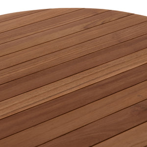 TΡΑΠΕΖΙ ΤΡΑΠΕΖΑΡΙΑΣ ΣΤΡΟΓΓΥΛΟ DANTE HM6379 ΞΥΛΟ TEAK Φ80x75Υεκ. - Pakobazaar
