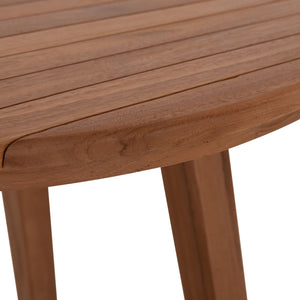 TΡΑΠΕΖΙ ΤΡΑΠΕΖΑΡΙΑΣ ΣΤΡΟΓΓΥΛΟ DANTE HM6379 ΞΥΛΟ TEAK Φ80x75Υεκ. - Pakobazaar