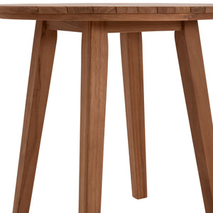 TΡΑΠΕΖΙ ΤΡΑΠΕΖΑΡΙΑΣ ΣΤΡΟΓΓΥΛΟ DANTE HM6379 ΞΥΛΟ TEAK Φ80x75Υεκ. - Pakobazaar