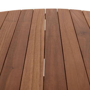 TΡΑΠΕΖΙ ΤΡΑΠΕΖΑΡΙΑΣ ΣΤΡΟΓΓΥΛΟ DANTE HM6379 ΞΥΛΟ TEAK Φ80x75Υεκ. - Pakobazaar