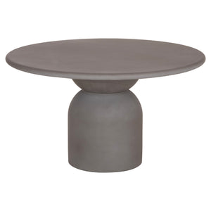 ΤΡΑΠΕΖΙ ΤΡΑΠΕΖΑΡΙΑΣ ΣΤΡΟΓΓΥΛΟ KAZVIN HM6582.01 ΓΚΡΙ FIBER CEMENT Φ130x73Υεκ - Pakobazaar