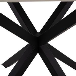 ΤΡΑΠΕΖΙ ΤΡΑΠΕΖΑΡΙΑΣ ΣΤΡΟΓΓΥΛΟ SYNTEC HM9309.02 SINTERED STONE ΛΕΥΚΟ ΜΕΤΑΛ.ΠΟΔΙΑ Φ115x75Y εκ. - Pakobazaar