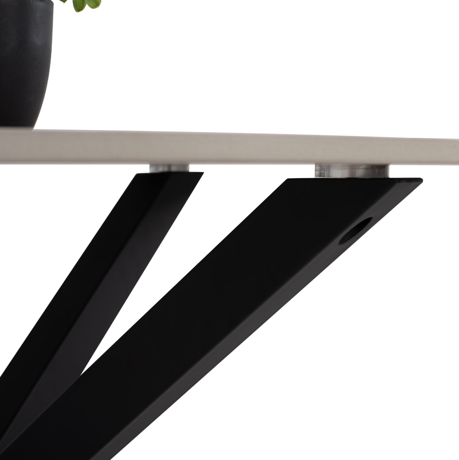 ΤΡΑΠΕΖΙ ΤΡΑΠΕΖΑΡΙΑΣ ΣΤΡΟΓΓΥΛΟ SYNTEC HM9309.02 SINTERED STONE ΛΕΥΚΟ ΜΕΤΑΛ.ΠΟΔΙΑ Φ115x75Y εκ. - Pakobazaar