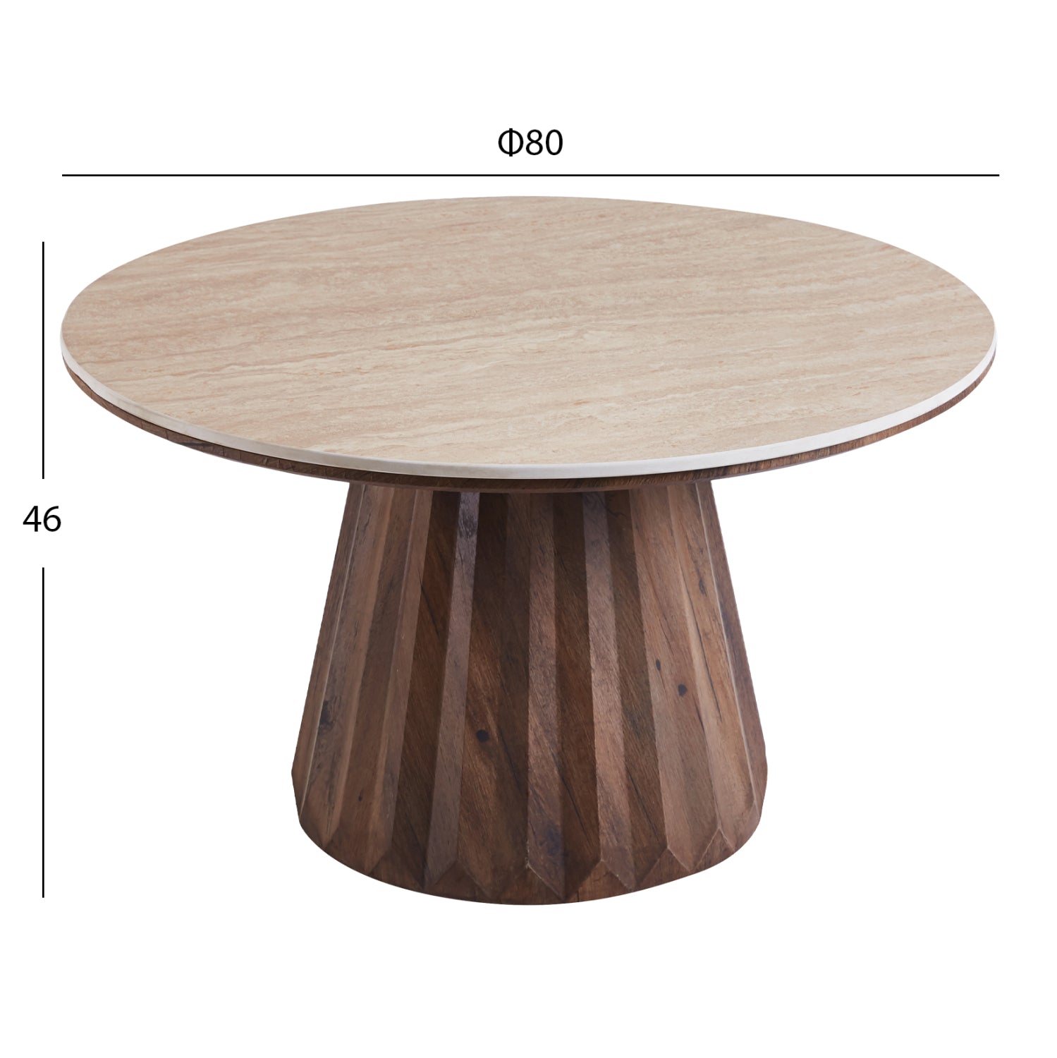 ΤΡΑΠΕΖΙΑ ΣΑΛΟΝΙΟΥ 2ΤΜΧ WALDEN HM12108 ΚΕΡΑΜΙΚΑ TOP--MDF ΒΑΣΕΙΣ Φ80+Φ46εκ. - Pakobazaar
