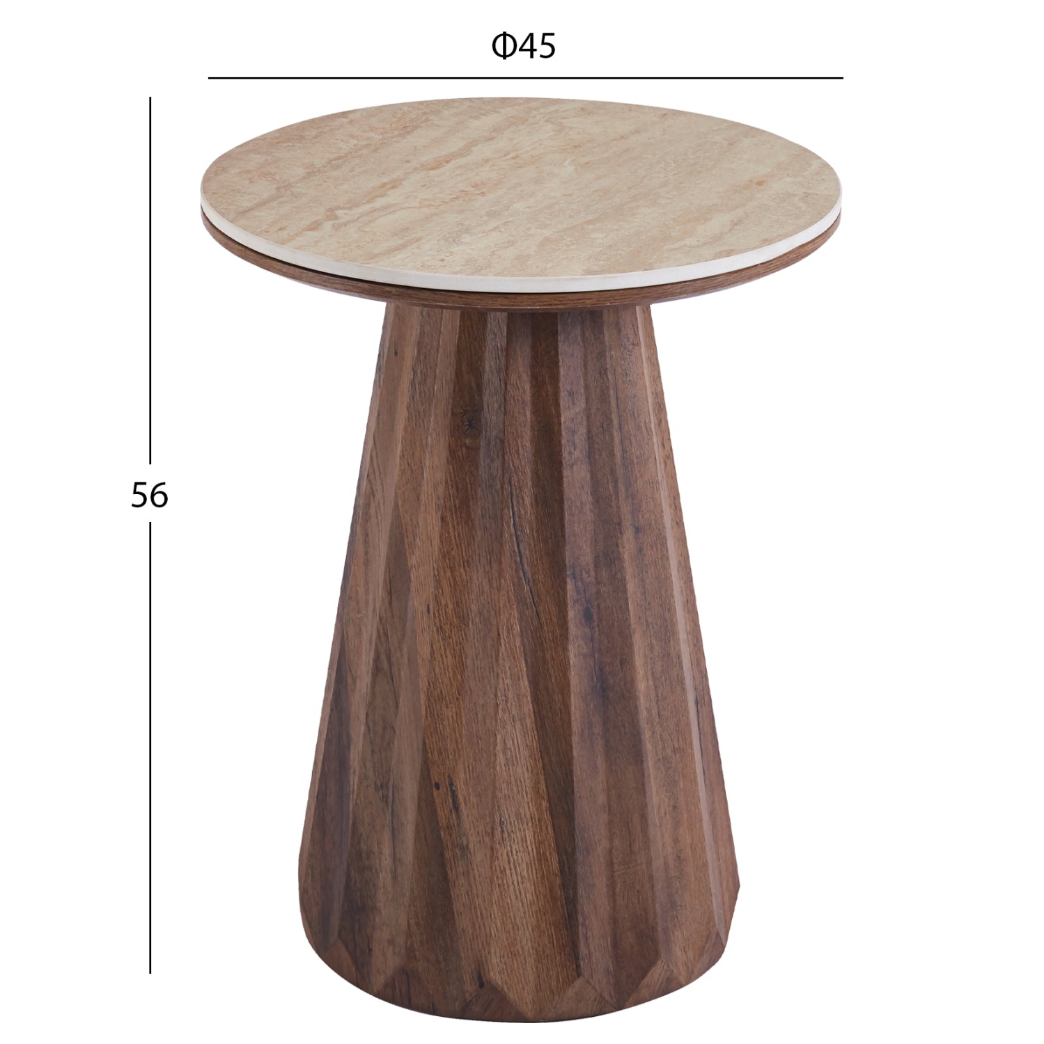 ΤΡΑΠΕΖΙΑ ΣΑΛΟΝΙΟΥ 2ΤΜΧ WALDEN HM12108 ΚΕΡΑΜΙΚΑ TOP--MDF ΒΑΣΕΙΣ Φ80+Φ46εκ. - Pakobazaar
