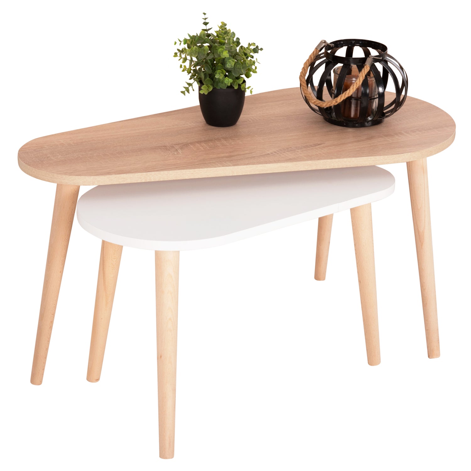 ΤΡΑΠΕΖΙΑ ΣΑΛΟΝΙΟΥ 2ΤΜΧ APRILIA HM18179.04 ΜΕΛΑΜΙΝΗ ΣΕ ΣΟΝΑΜΑ-ΛΕΥΚΟ 94x47x47Υεκ - Pakobazaar