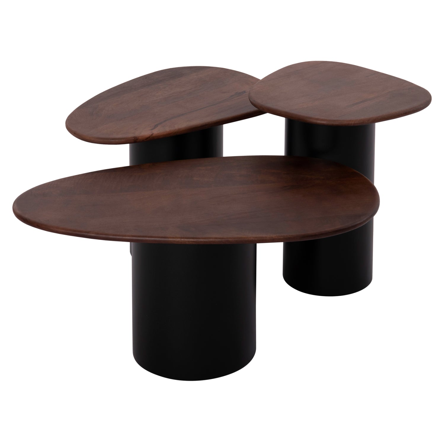 ΤΡΑΠΕΖΙA ΣΑΛΟΝΙΟΥ 3ΤΜΧ PEBBLES HM18004 MANGO TOP-ΜΕΤΑΛΛΙΚΕΣ ΜΑΥΡΕΣ ΒΑΣΕΙΣ - Pakobazaar