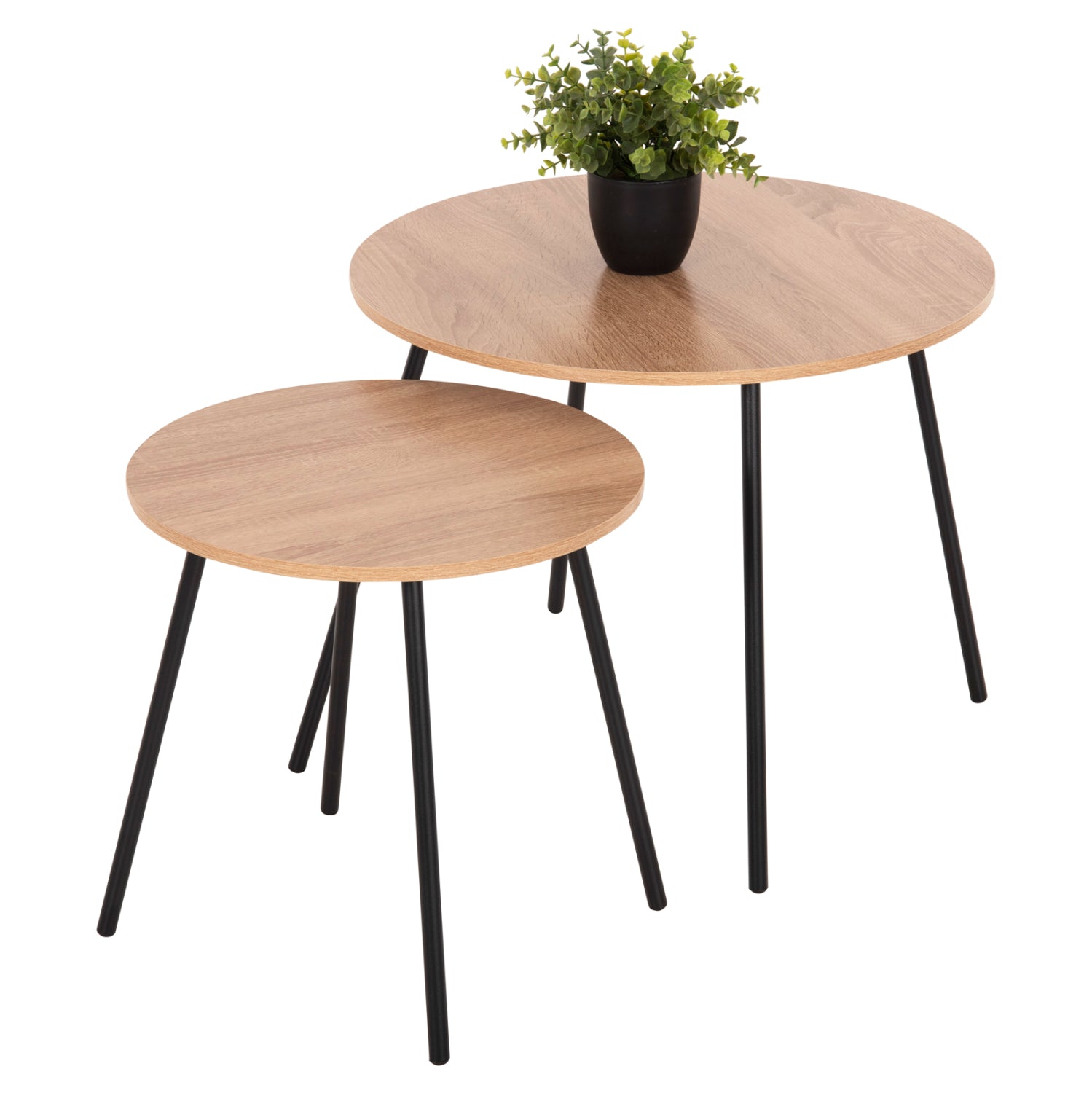 ΤΡΑΠΕΖΙΑ ΣΑΛΟΝΙΟΥ ΣΤΡΟΓΓΥΛΑ 2ΤΜΧ CUPPER HM9878.01 ΜΕΛΑΜΙΝΗ ΣΟΝΑΜΑ-ΜΑΥΡΟ ΜΕΤΑΛΛΟ - Pakobazaar