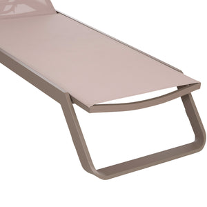 ΞΑΠΛΩΣΤΡΑ ΑΛΟΥΜΙΝΙΟΥ MARIMAR HM6562.03 ΣΚΕΛΕΤΟΣ TAUPE & TEXTILENE ΜΠΕΖ 220x67.5x31.5Υεκ - Pakobazaar