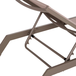ΞΑΠΛΩΣΤΡΑ ΑΛΟΥΜΙΝΙΟΥ MARIMAR HM6562.03 ΣΚΕΛΕΤΟΣ TAUPE & TEXTILENE ΜΠΕΖ 220x67.5x31.5Υεκ - Pakobazaar