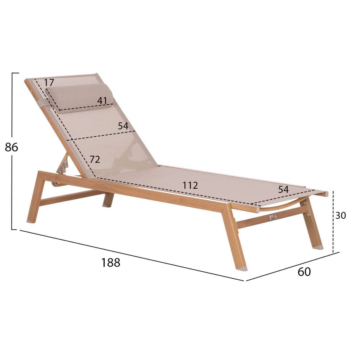 ΞΑΠΛΩΣΤΡΑ ΑΛΟΥΜΙΝΙΟΥ ΜΕ ΜΑΞΙΛΑΡΙ RABIA HM5982.05 HEAT TRANSFER & ΜΠΕΖ 188x60x30Υ - Pakobazaar