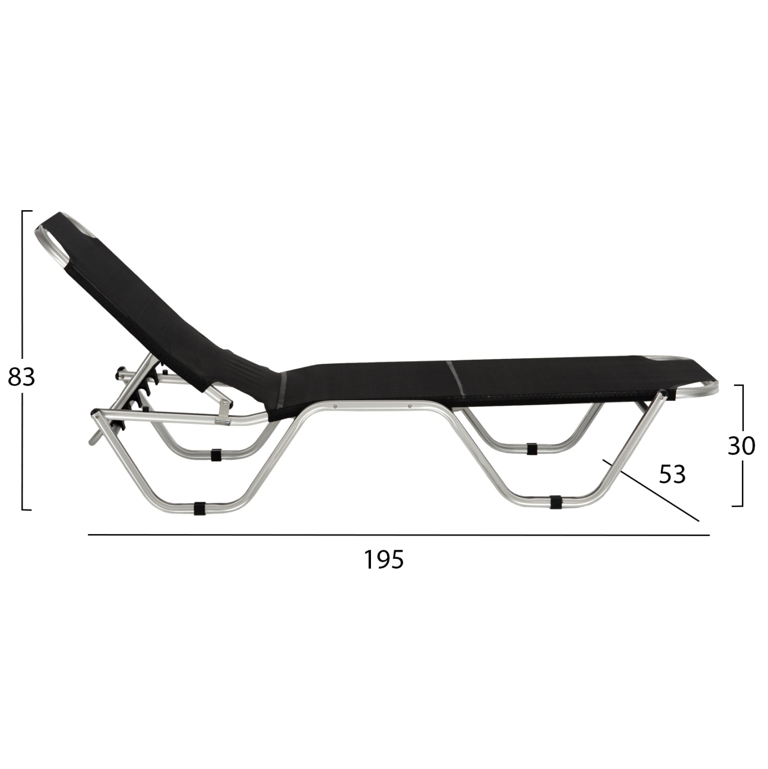 ΞΑΠΛΩΣΤΡΑ ΕΠΑΓΓΕΛΜΑΤΙΚΗ ΑΛΟΥΜΙΝΙΟΥ WALDO HM5071.90 ΜΑΥΡΗ 195x53-60x30Yεκ. - Pakobazaar