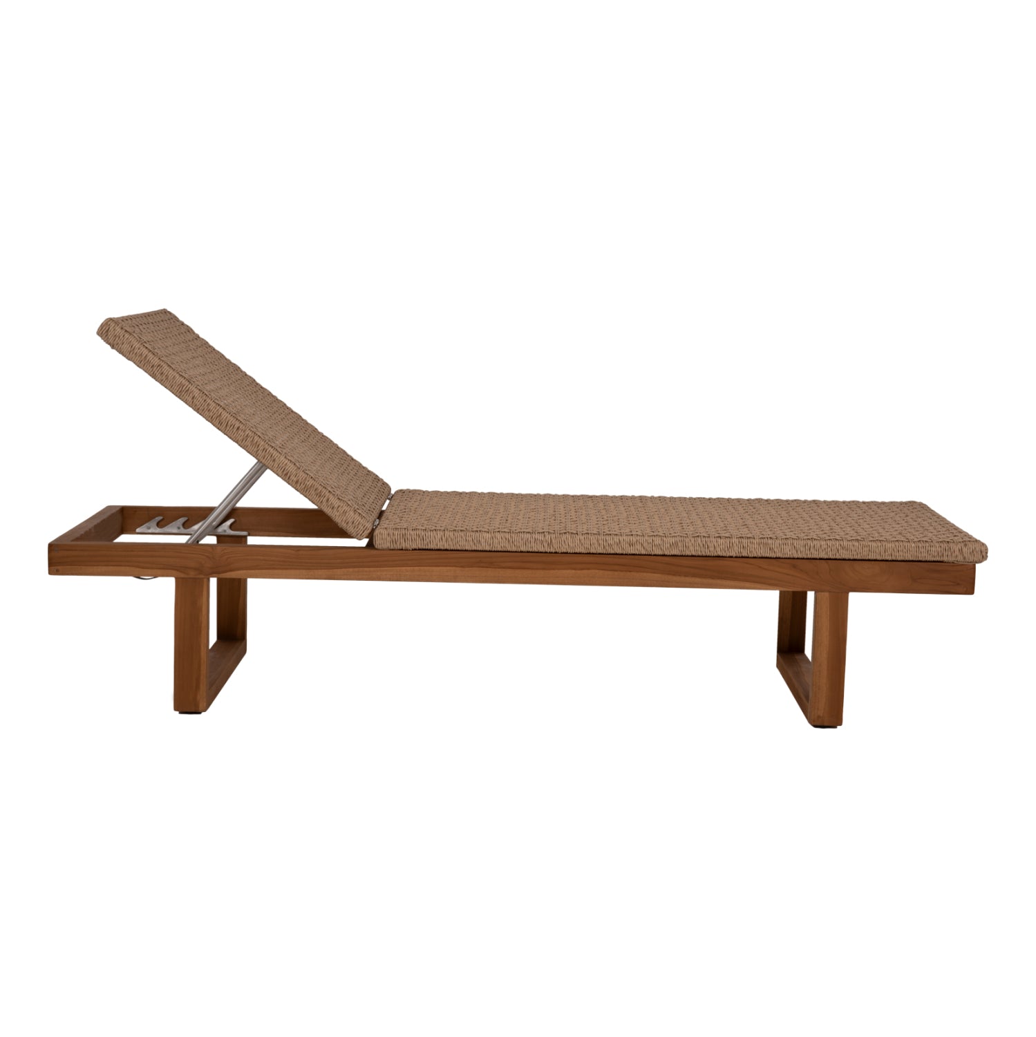 ΞΑΠΛΩΣΤΡΑ PATRON HM5993 TEAK ΞΥΛΟ ΚΑΙ ΣΧΟΙΝΙ VIRO ΣΕ ΠΛΕΞΗ WICKER 191x65x86Yεκ. - Pakobazaar