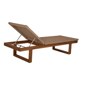 ΞΑΠΛΩΣΤΡΑ PATRON HM5993 TEAK ΞΥΛΟ ΚΑΙ ΣΧΟΙΝΙ VIRO ΣΕ ΠΛΕΞΗ WICKER 191x65x86Yεκ. - Pakobazaar